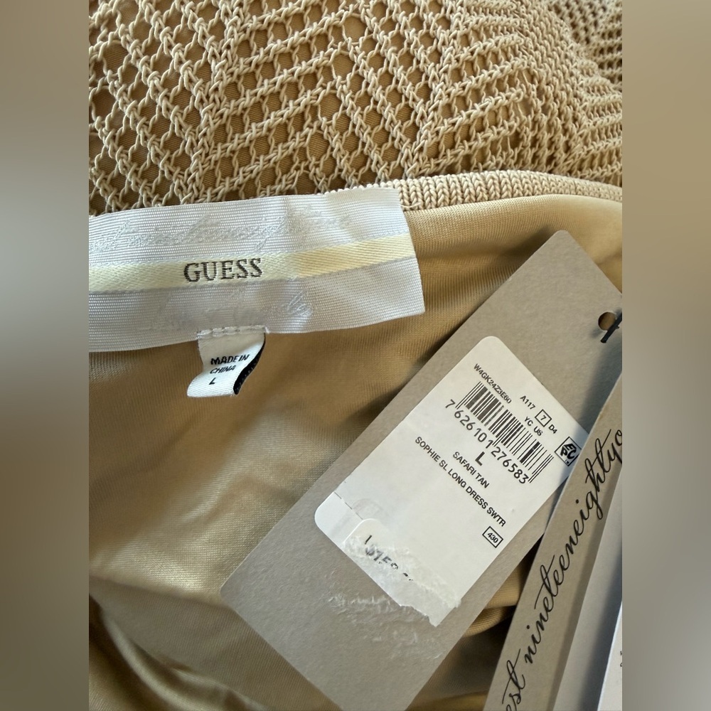 NWT Guess Sophie Halter Maxi Sweater Dress Size Large in Safari Tan - Picture 6 of 8